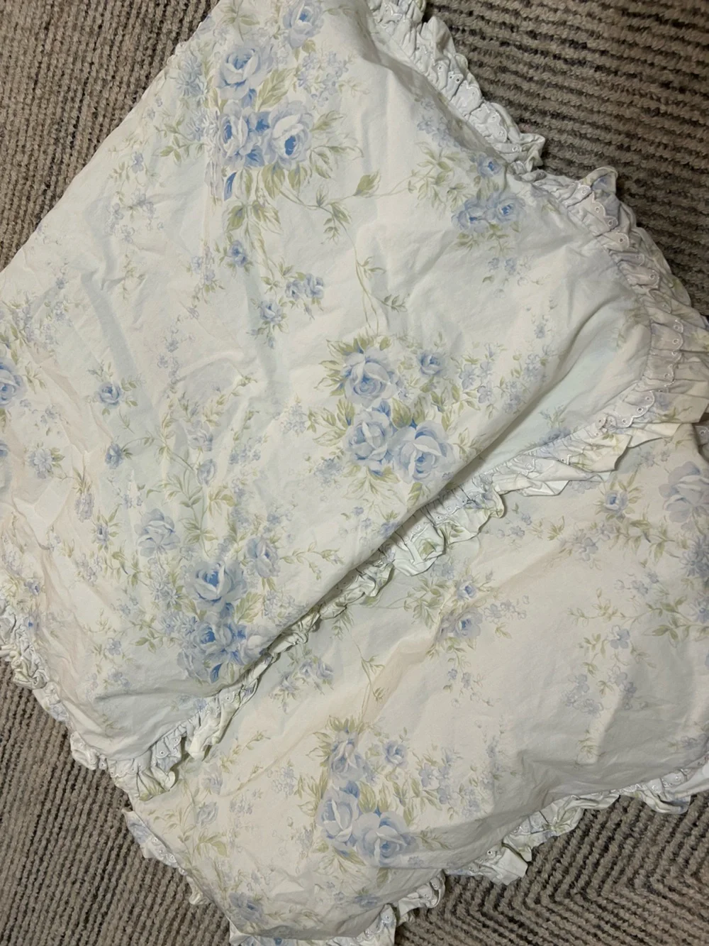 Simply Shabby Chic Floral Ruffled Pillow Shams Cotton Standard Cases